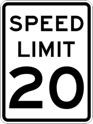 Sign - Speed Limit Sign - 20 MPH