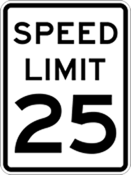 Sign - Speed Limit Sign - 25 MPH