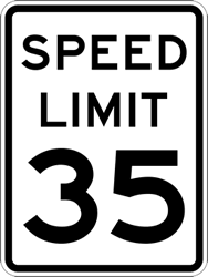 Sign - Speed Limit Sign - 35 MPH