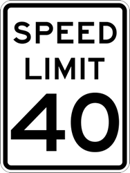 Sign - Speed Limit Sign - 40 MPH