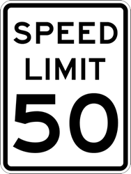 Sign - Speed Limit Sign - 50 MPH