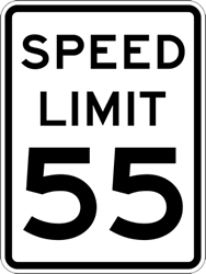 Sign - Speed Limit Sign - 55 MPH