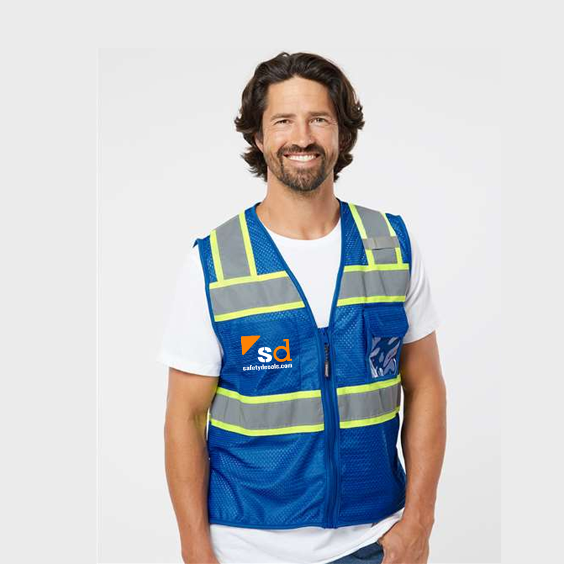 Customizable Blue Safety Vest | Safety Decals