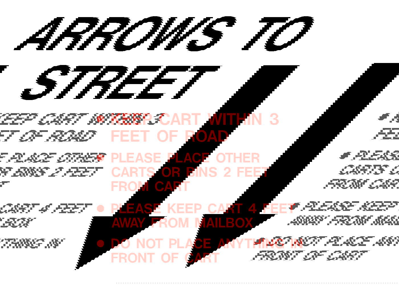 Arrows to Street directional decal for dumpster placement – durable vinyl safety label