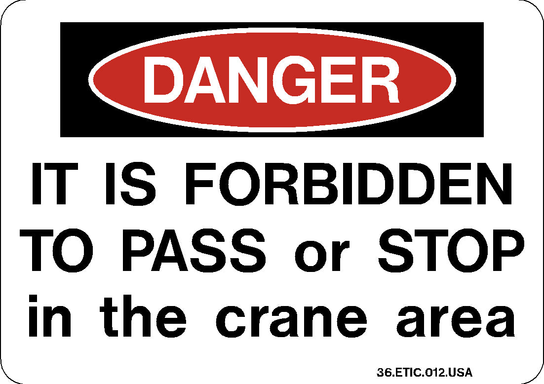 Decal - Danger, Crane Area | Safety Decals
