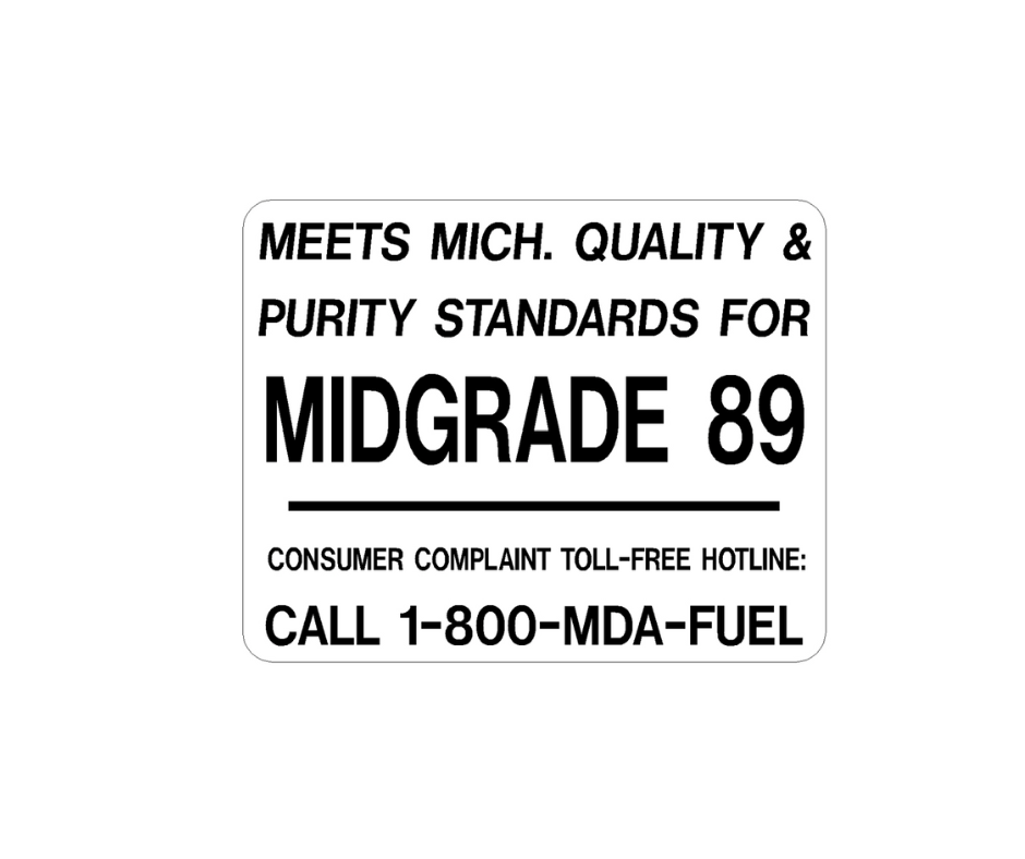 Decal - Michigan Mandatory Pump 89 | Safety Decals
