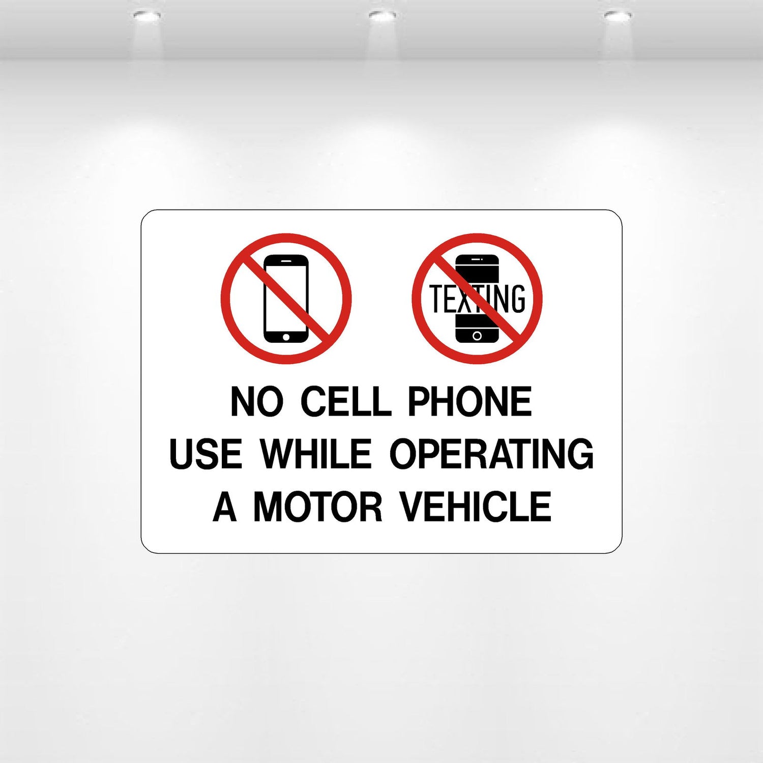 Decal - No Cell Phones in Motorized Vehicles | Safety Decals