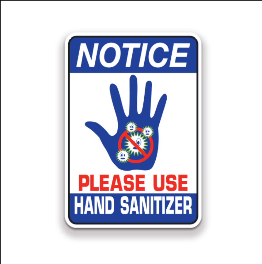 Decal - Notice Please Use Hand Sanitizer | Safety Decals