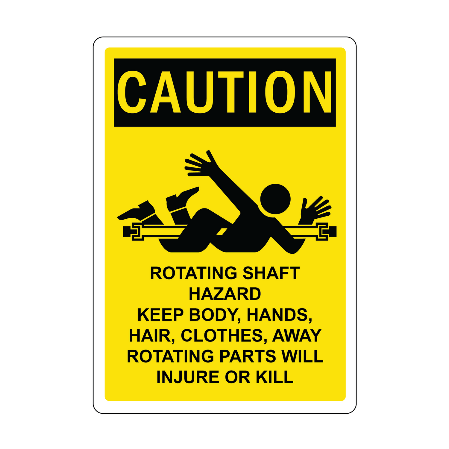 Decal - Rotating Shaft Hazard | Safety Decals