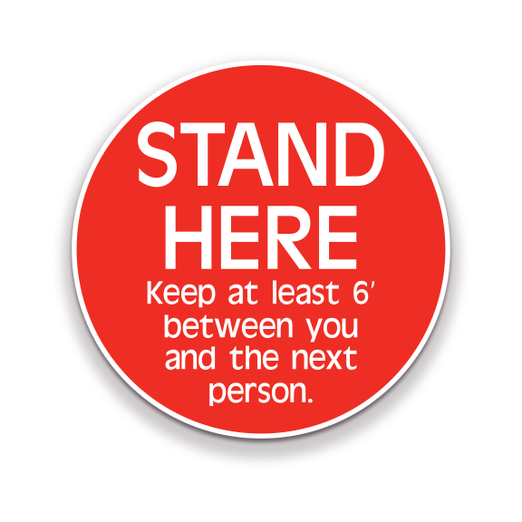 Decal - Stand Here Distance Dot | Safety Decals