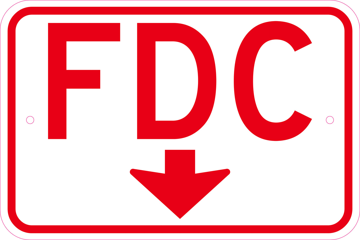 FDC Sign with Down Arrow – Fire Department Connection Directional Sign