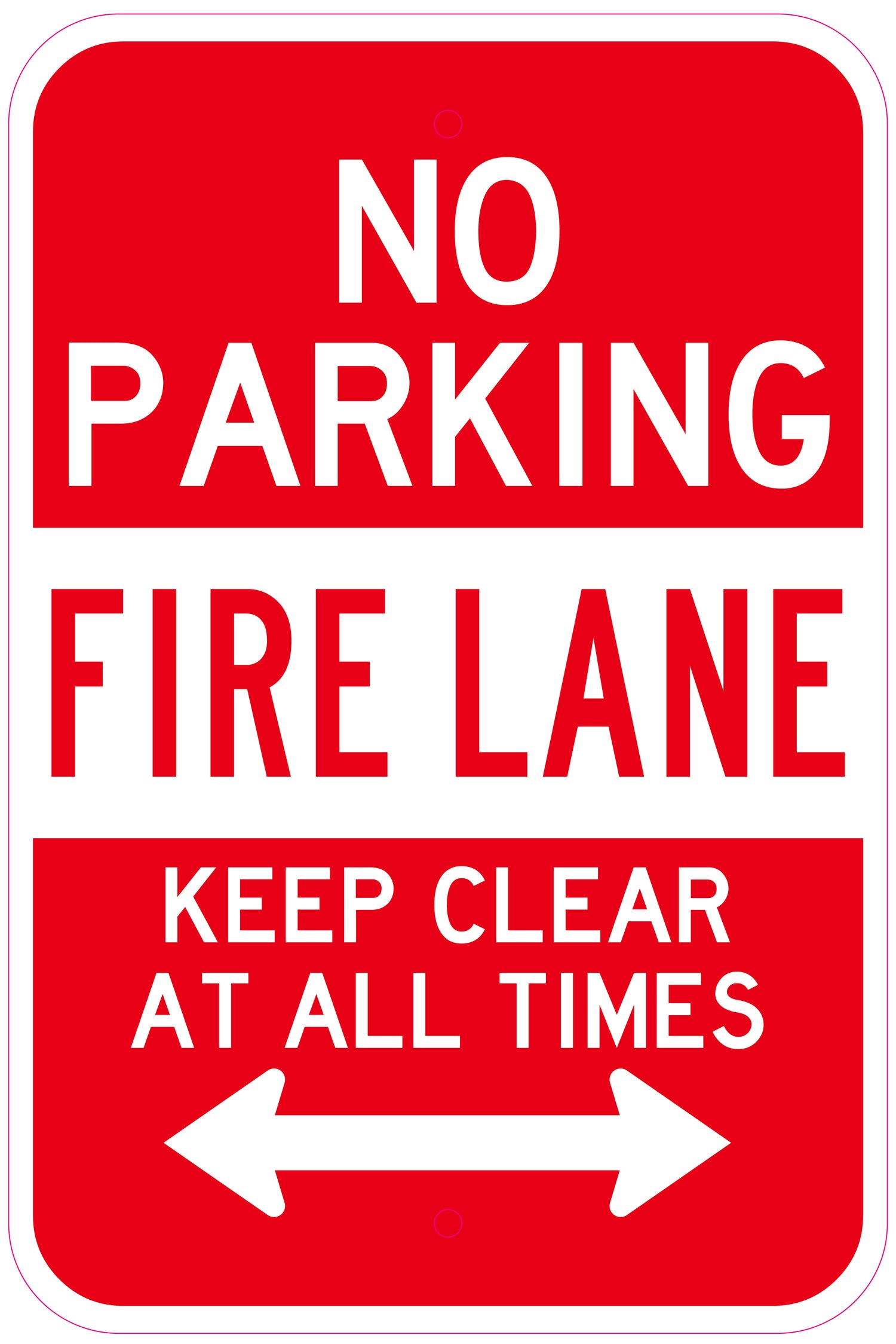 No Parking Keep Clear Sign – Red and White Safety Sign for Fire Lanes or Emergency Access