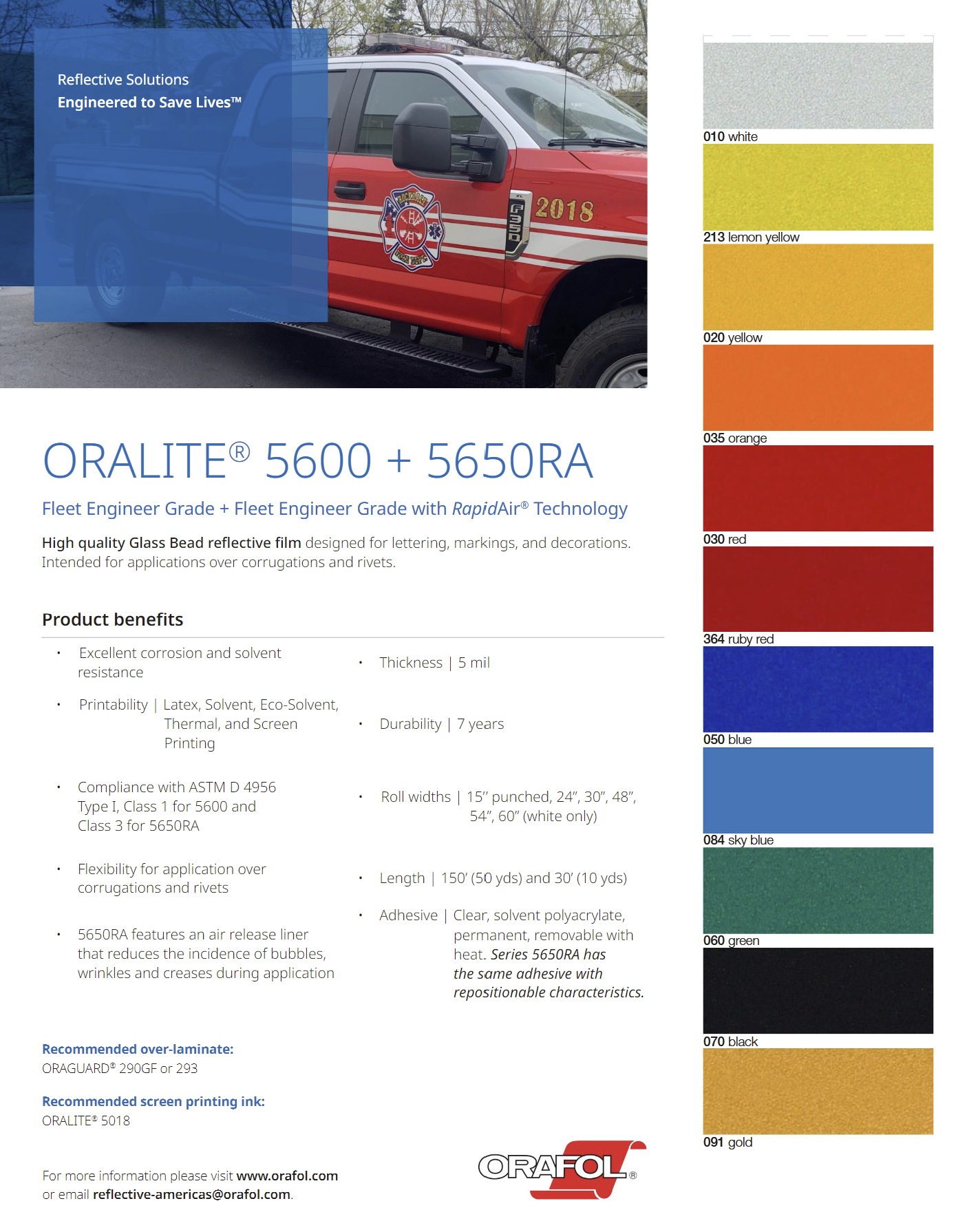 ORALITE 5600 Fleet Glass Bead Engineering Grade | Safety Decals