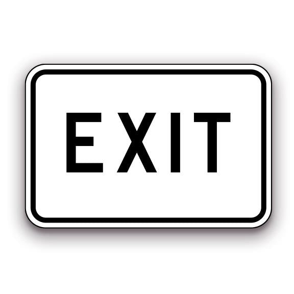Sign - Exit, Black Font and Border | Safety Decals