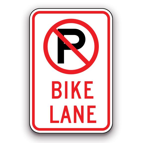 Sign - No Parking Bike Lane - Symbol | Safety Decals