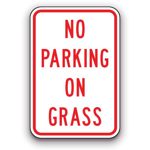 Sign - No Parking on Grass | Safety Decals