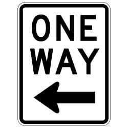 Sign - One Way Sign with Left Arrow