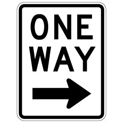 Sign - One Way Sign with Right Arrow