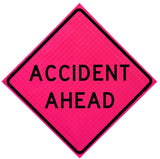 Accident Ahead roll-up traffic sign with ORALITE® Super Bright reflective material, mounted on a foldable stand for quick deployment in roadside work zones.
