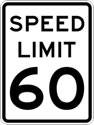 Sign - Speed Limit Sign - 60 MPH
