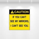 12‑inch safety decal for commercial truck mirrors message