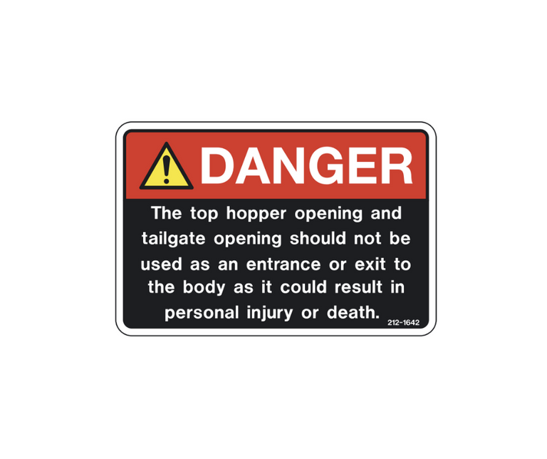 Danger - Hopper is not an Entrance or Exit | Safety Decals