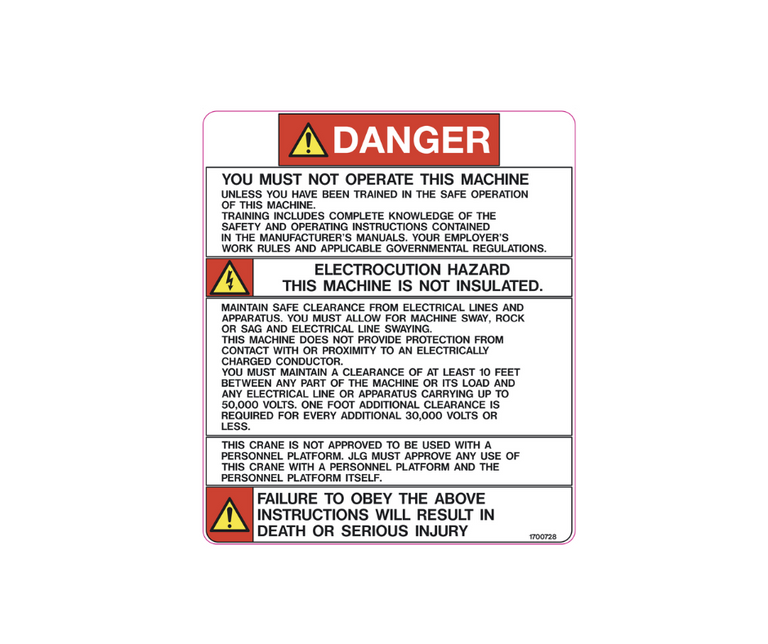 Decal - Danger Machine Operation Instruction | Safety Decals