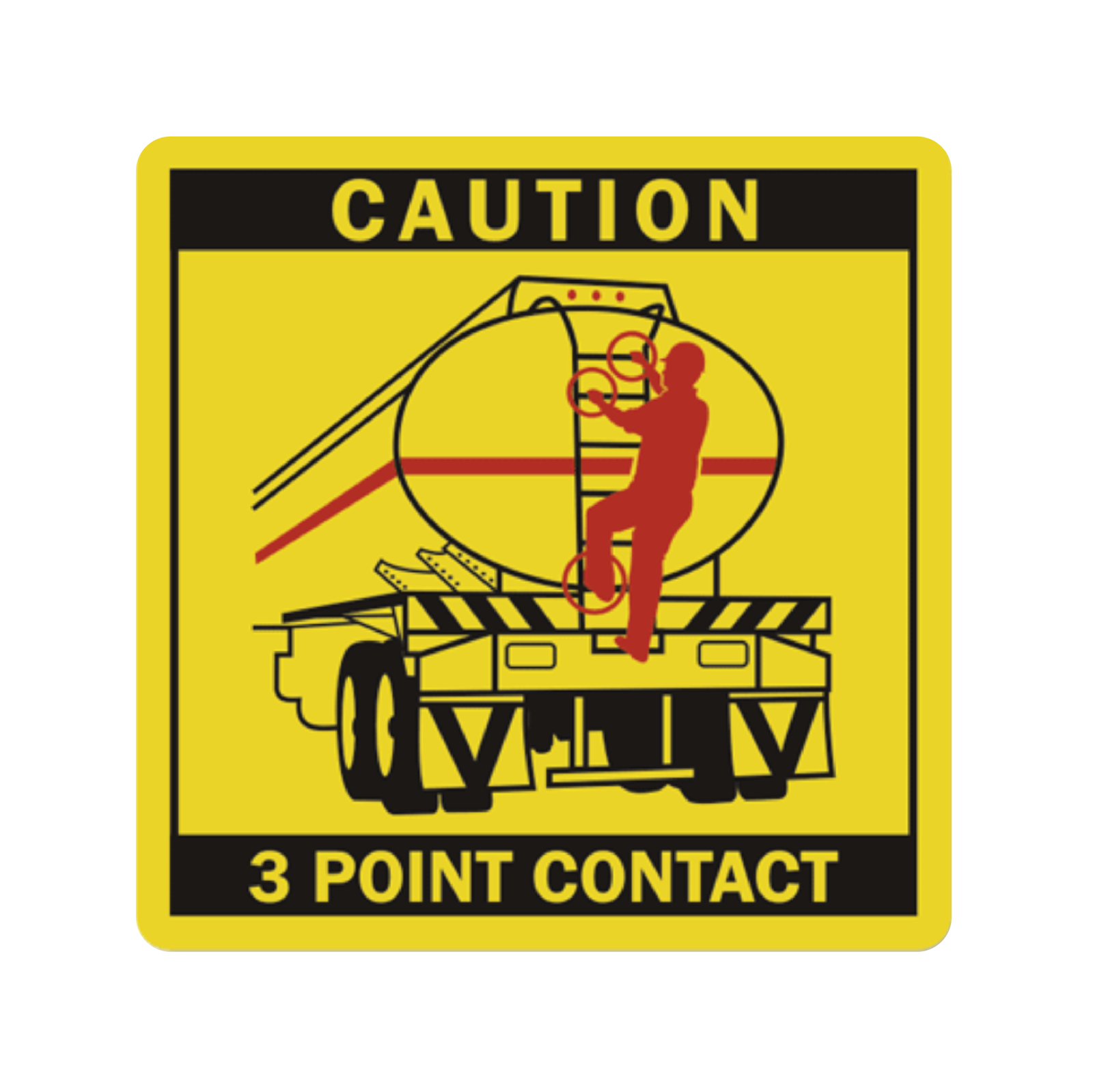 Decal - Caution 3 Point Contact, Ladder | Safety Decals