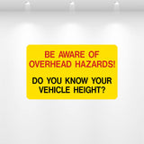 Decal - Be Aware Of Overhead Hazards | Safety Decals