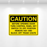 Decal - Caution Before Opening Door | Safety Decals