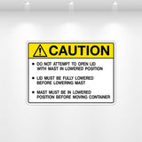 Decal - Caution Do Not Attempt to Play Open Lid | Safety Decals
