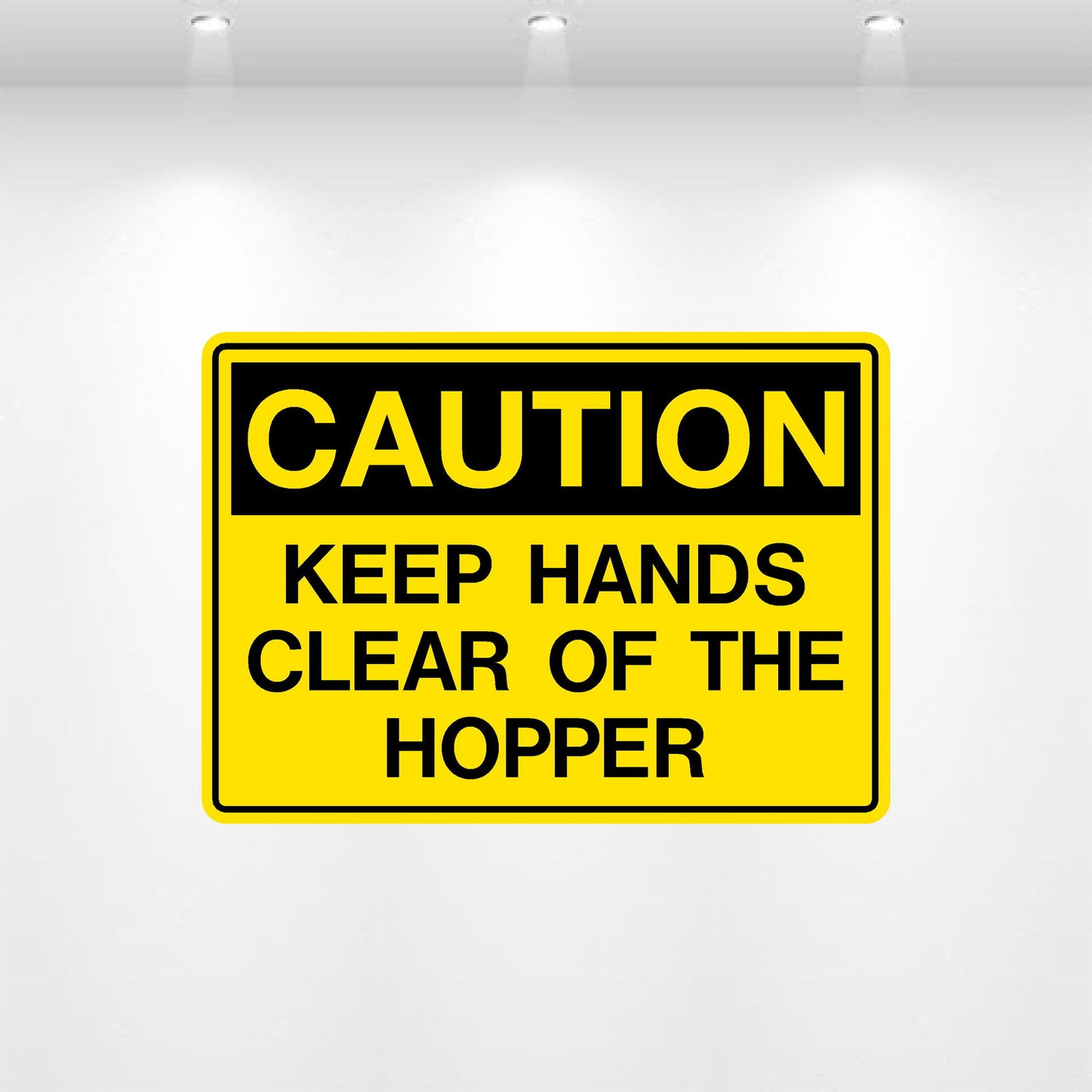 Decal - Caution Keep Hands Clear of Hopper | Safety Decals
