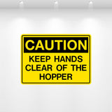 Decal - Caution Keep Hands Clear of Hopper | Safety Decals