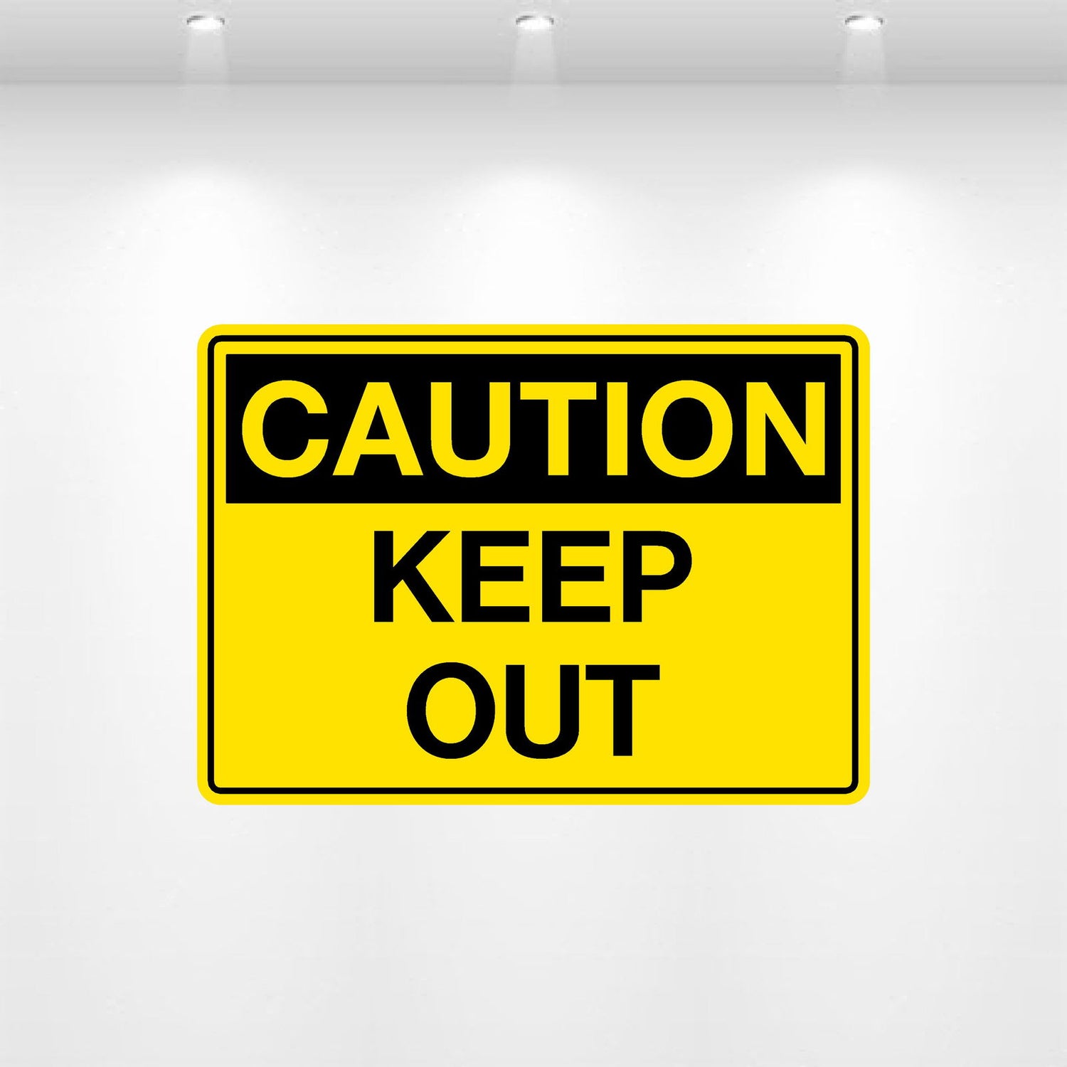 “Caution: Keep Out” decal – high-visibility safety warning label