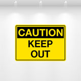 “Caution: Keep Out” decal – high-visibility safety warning label