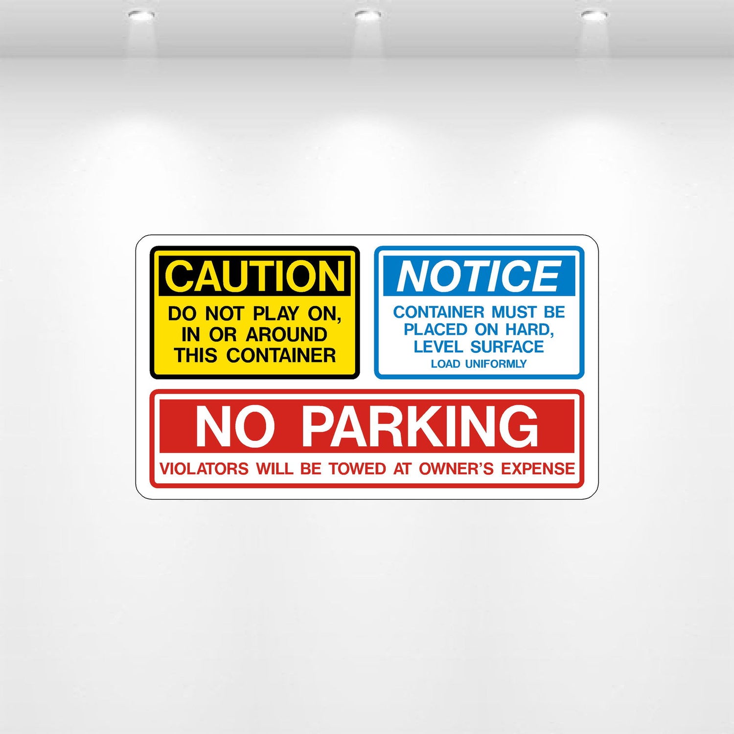Decal - Caution Notice No Parking Container Decal | Safety Decals