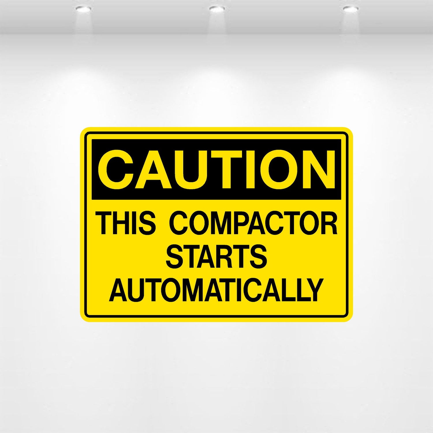 Decal - Caution This Compactor Starts Automatically | Safety Decals
