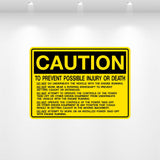 Decal - Caution to Prevent Possible Injury or Death | Safety Decals
