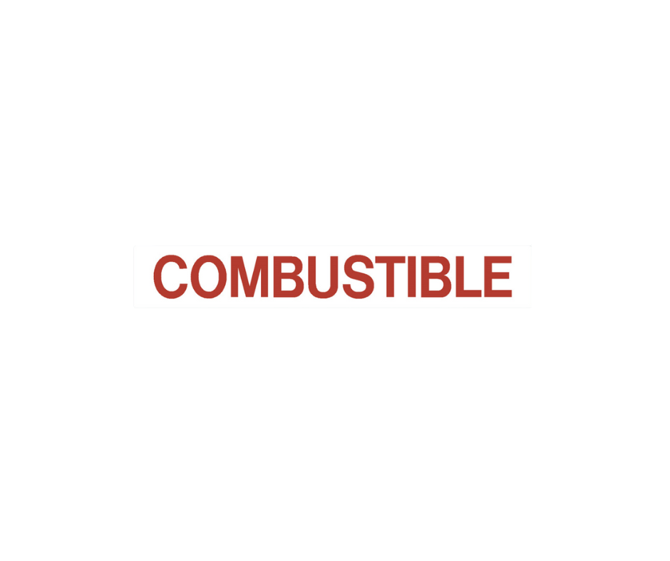 Decal - Combustible, Big Font, Plain Red | Safety Decals