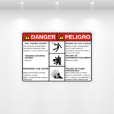 Decal - Danger Bilingual High Voltage Crushing Pressurized Fluid Hazard | Safety Decals