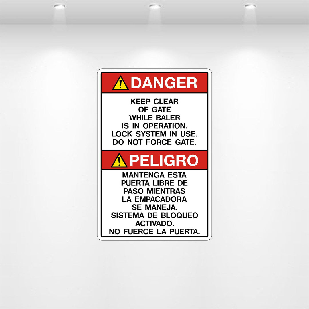 DANGER Keep Clear of Gate Decal | OSHA Safety Sign – SafetyDecals.com ...