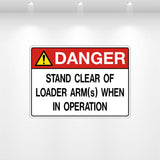 Decal - Danger Stand Clear of Loader Arm | Safety Decals