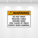 Decal - Do Not Wrap Release Cable Around Hand | Safety Decals