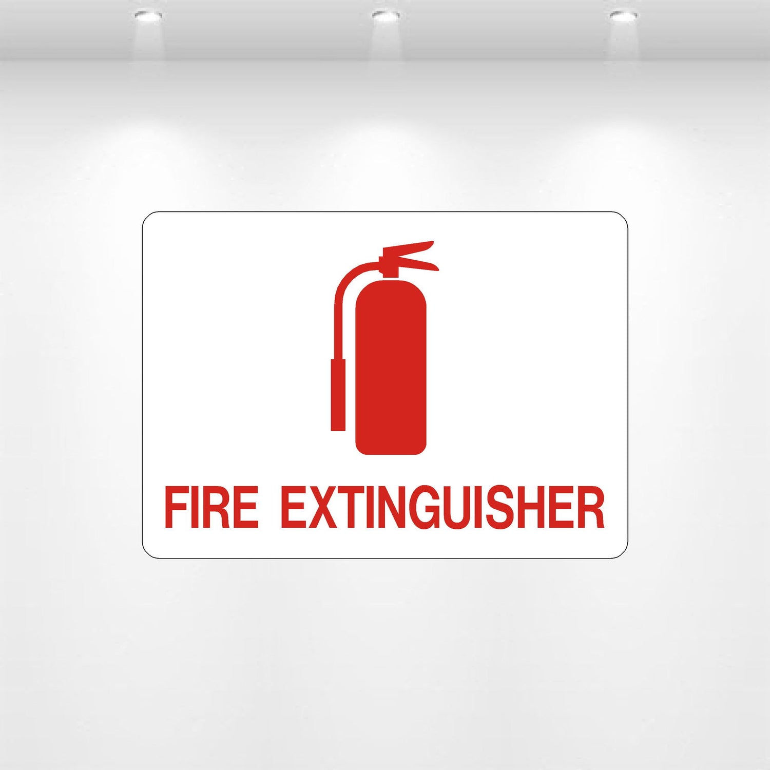 Fire Extinguisher Decal – Red and White Emergency Safety Sticker for Quick Equipment ID