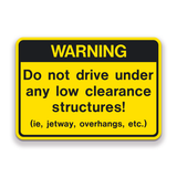 Decal - GSE Low Clearance Structures | Safety Decals