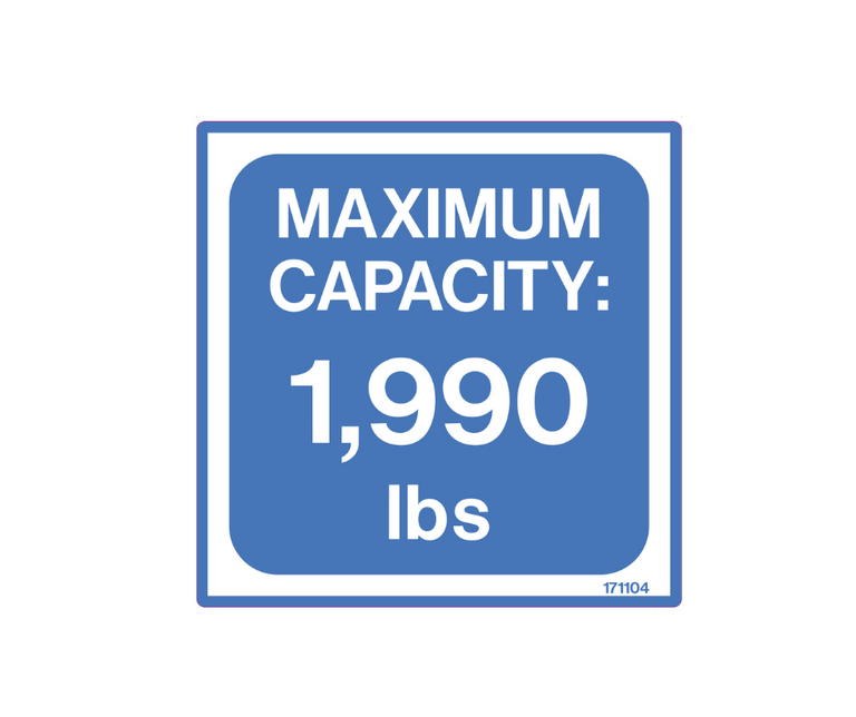 Decal - Max Capacity 1990lbs, Blue | Safety Decals