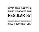 Decal - Michigan Mandatory Pump 87 | Safety Decals