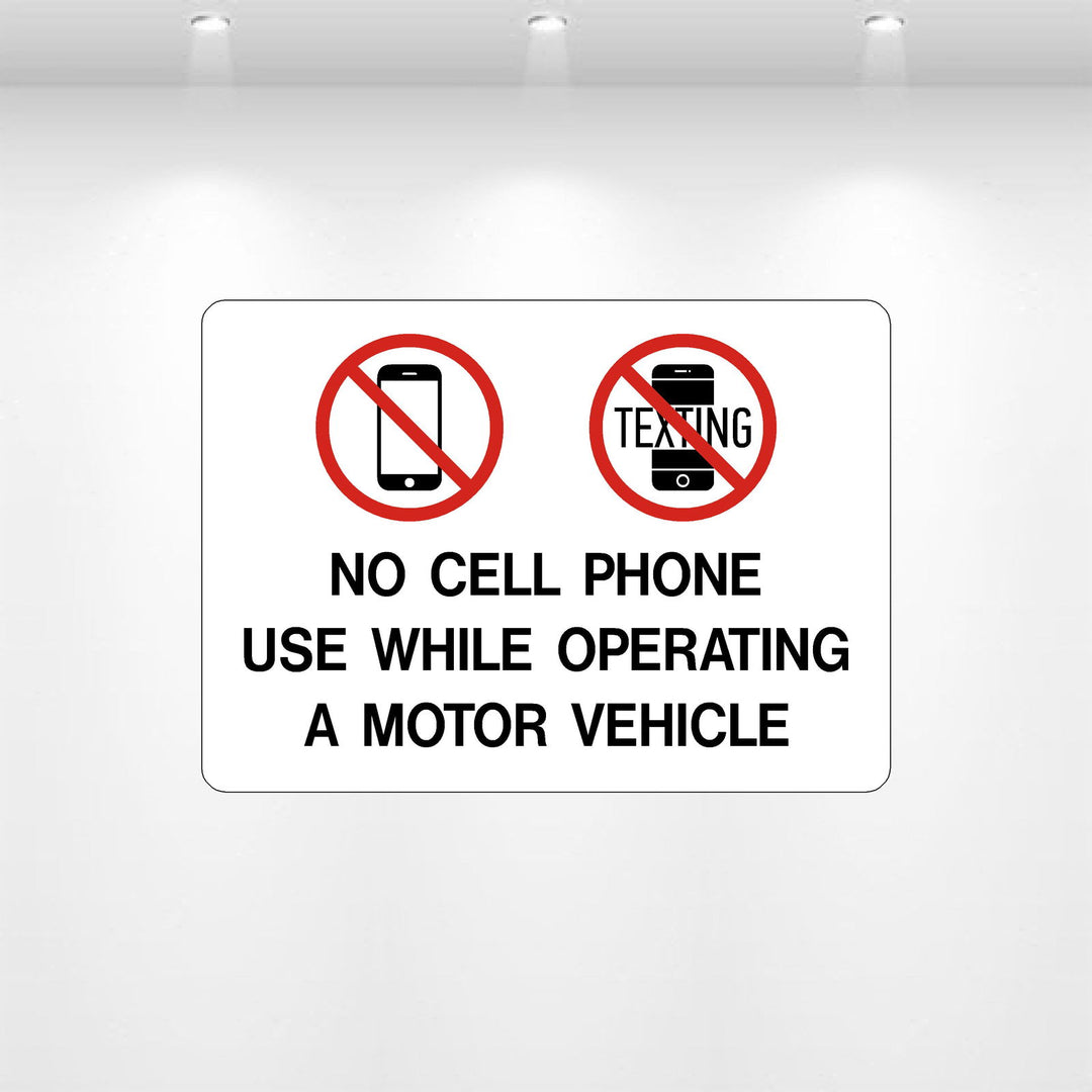 Decal - No Cell Phones in Motorized Vehicles | Safety Decals