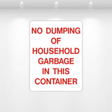 Decal - No Dumping of Household Garbage | Safety Decals