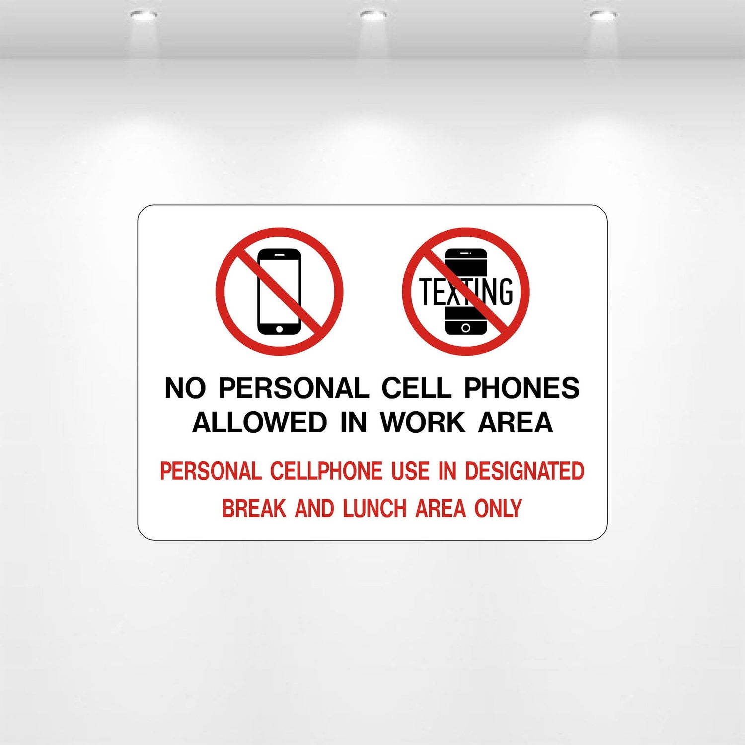 Decal - No Personal Cell Phones Allowed | Safety Decals